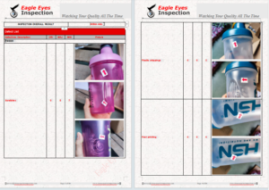 kunshan qc for classic shaker bottle final inspection check  defective list