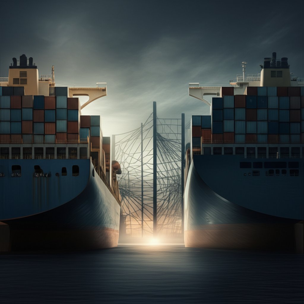 illustration of us china trade tensions influenced by tariffs