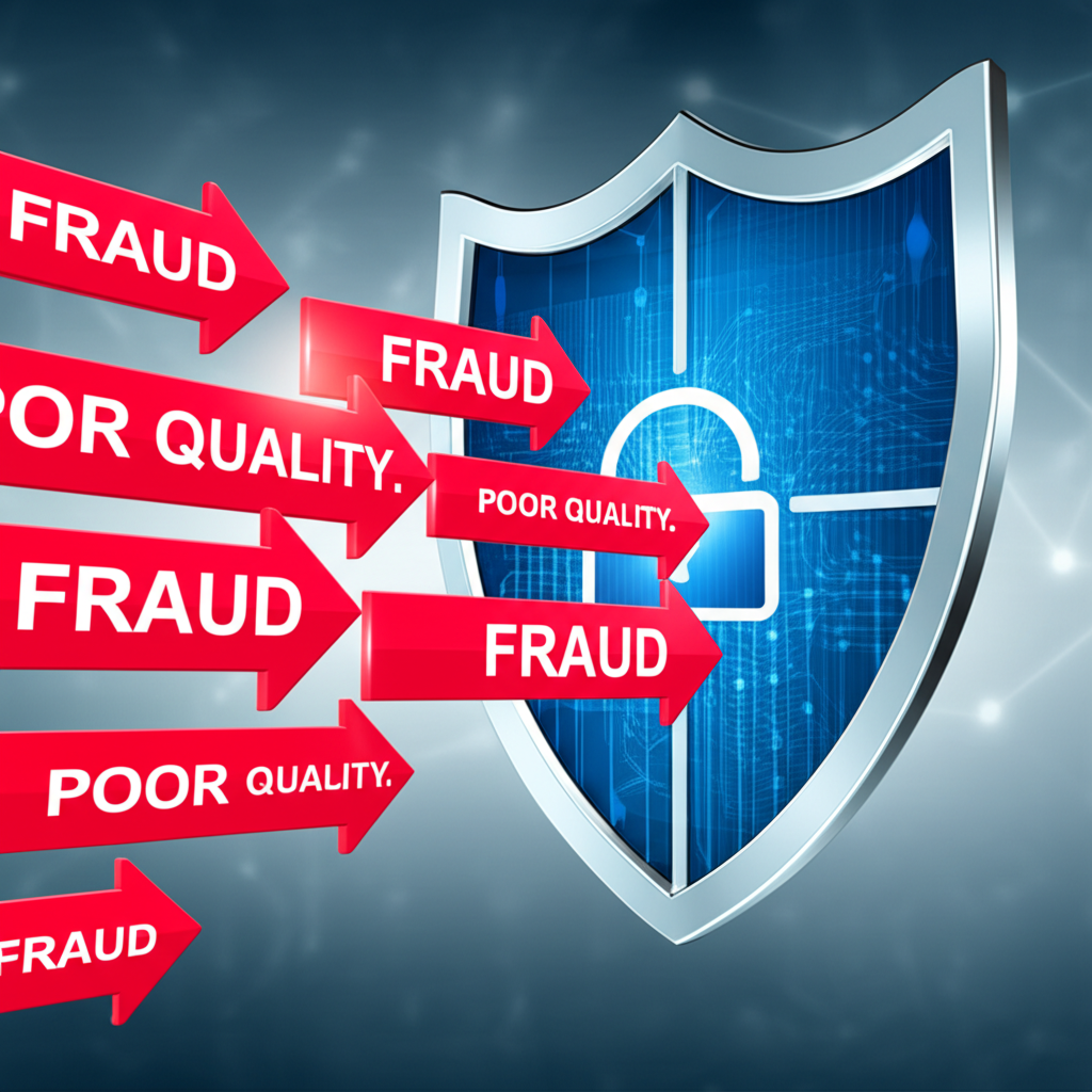 a diagram illustrating how secure payments and proper vetting protect a business from sourcing risks
