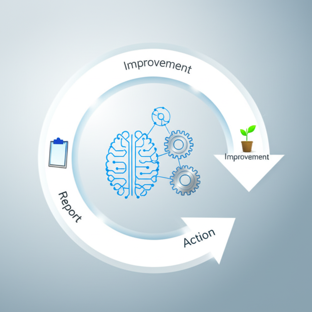 a diagram illustrating the corrective action and improvement cycle in quality management