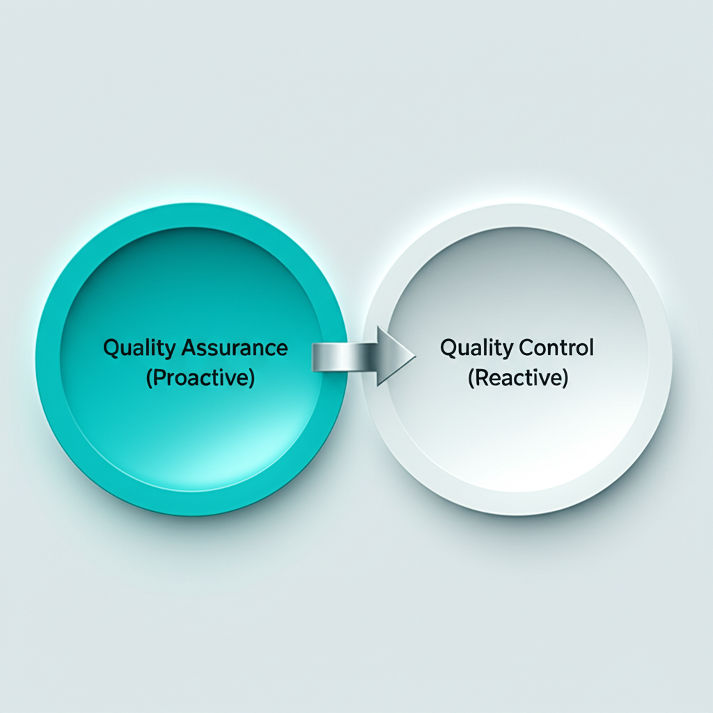 a diagram showing the relationship between proactive quality assurance and reactive quality control