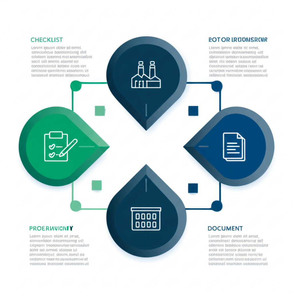 a flowchart diagram illustrating the steps of the pre production inspection process