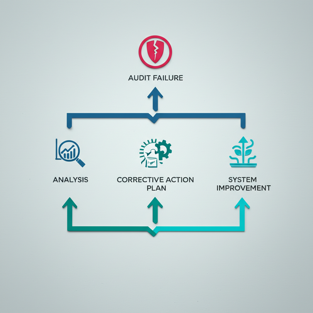 a simple flowchart illustrating the process of recovering from a failed audit