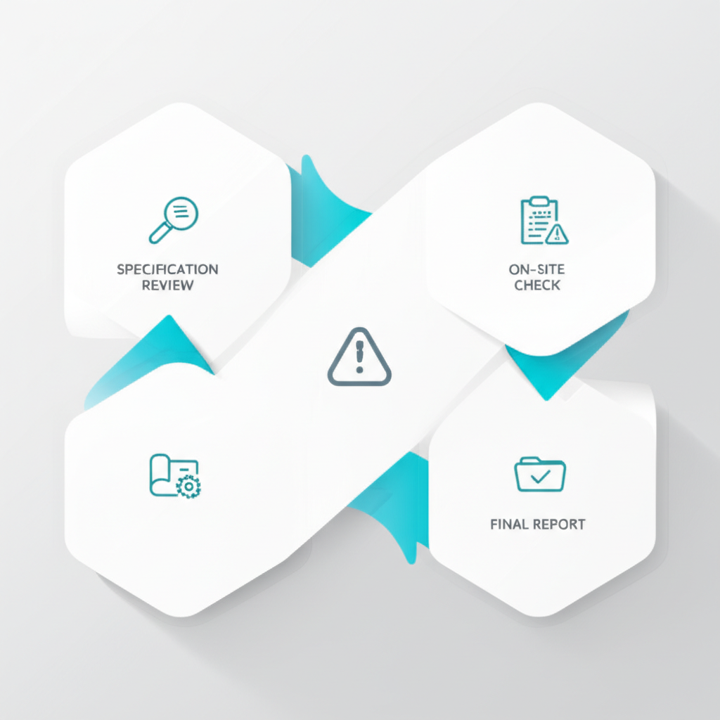 a simple flowchart outlining the main steps of a professional product inspection process