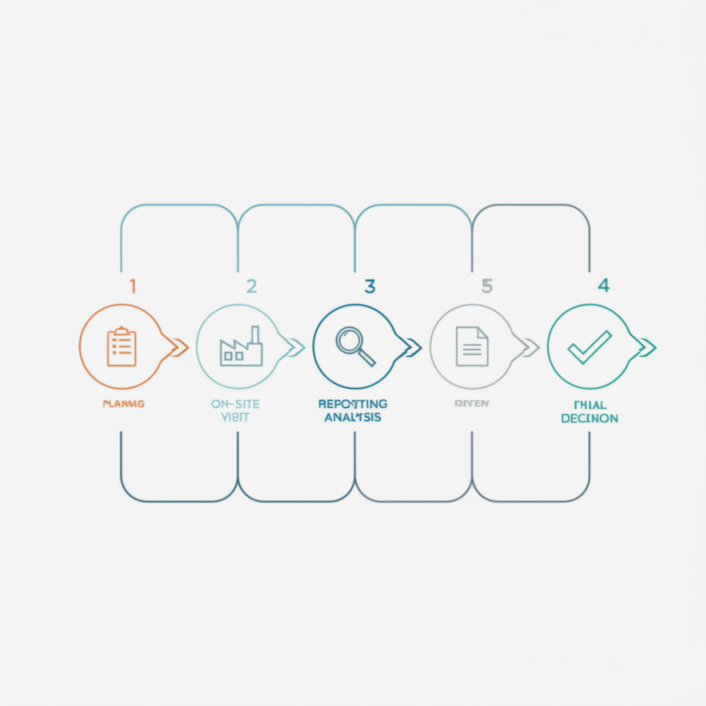 a simple flowchart outlining the step by step process of a third party inspection