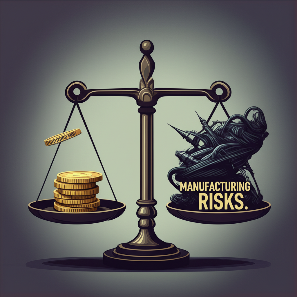 a visual metaphor showing that inspection costs are small compared to manufacturing risks