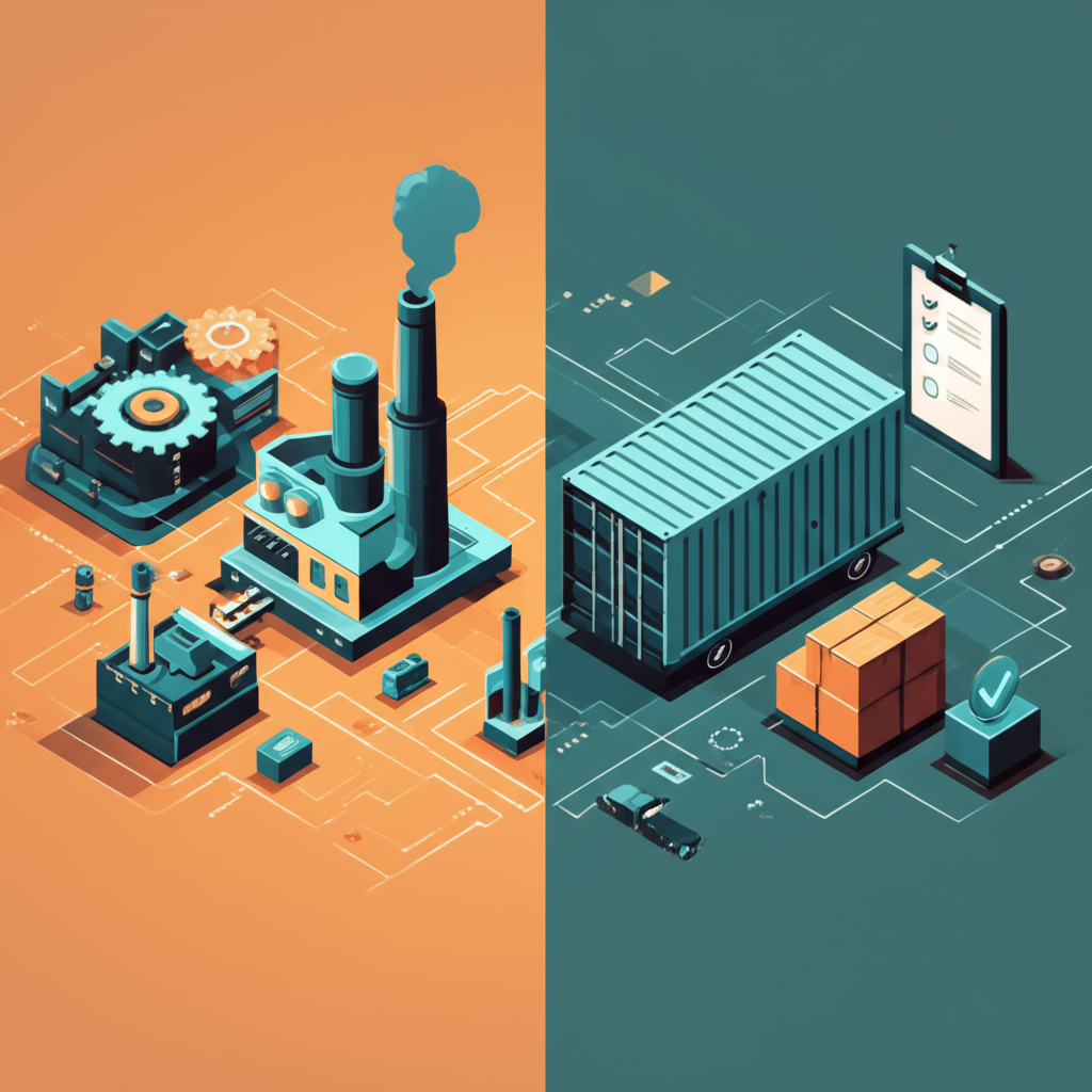 abstract representation of the distinct roles of manufacturers and importers in ce compliance