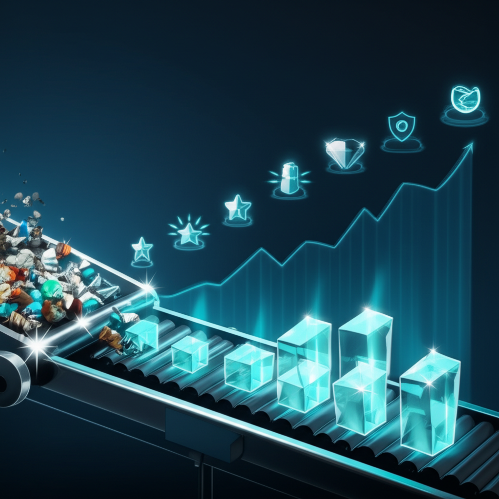 abstract representation of the economic and strategic benefits derived from an efficient sorting process