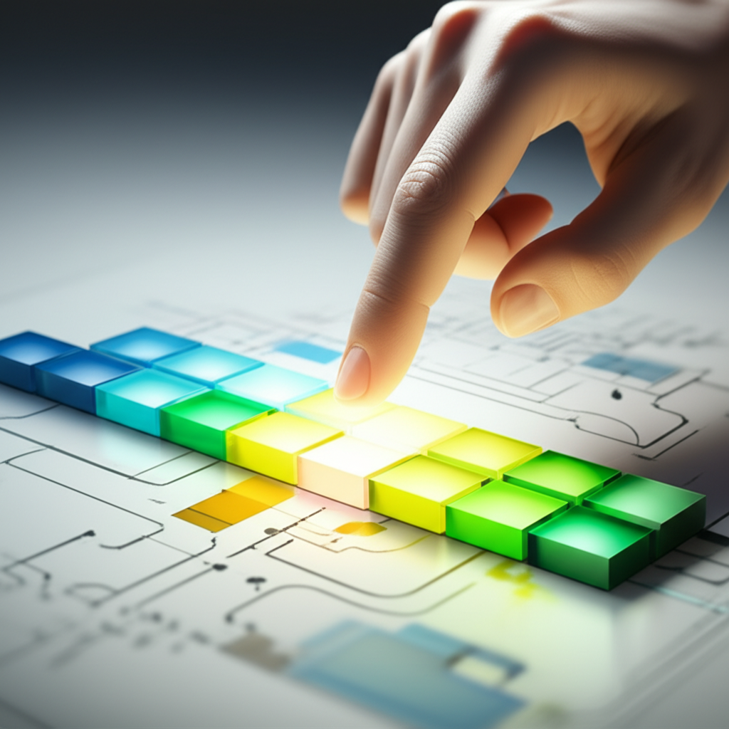abstract visual representing the process of using an aql chart to make an inspection decision