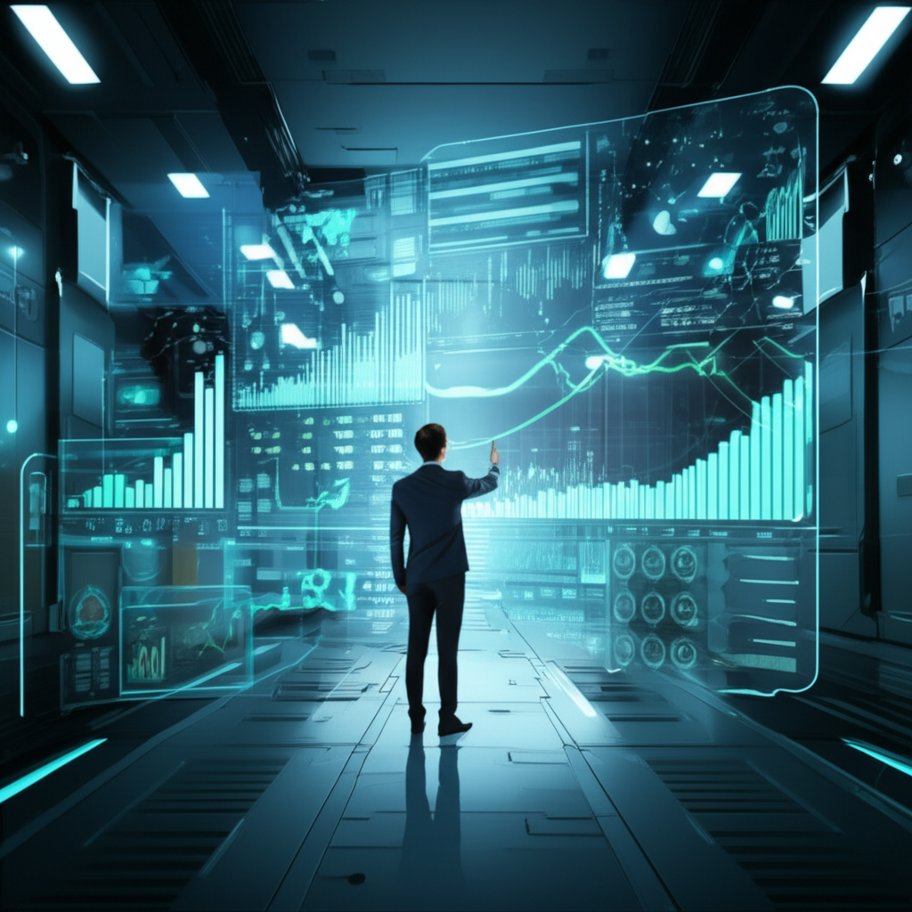an abstract illustration of a person analyzing data from an inspection report to make an informed decision