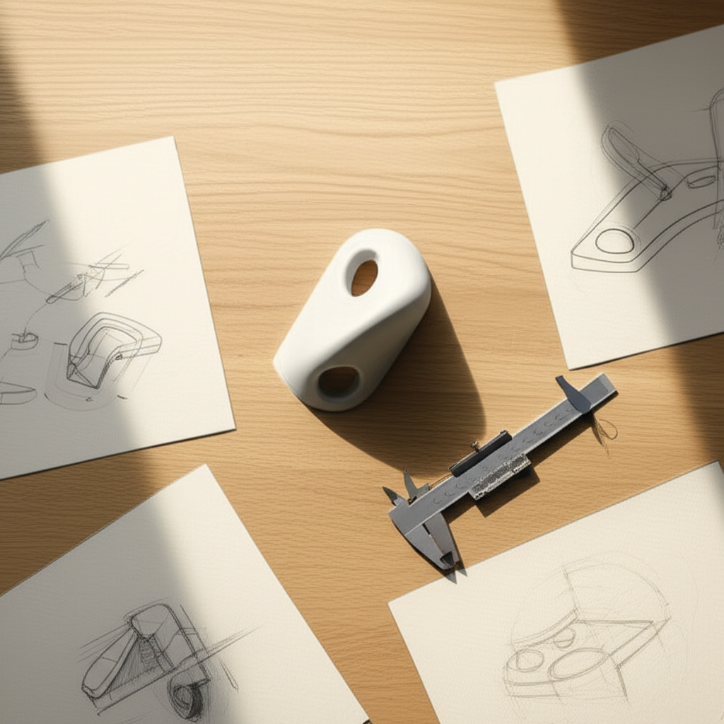 an abstract representation of the prototyping phase highlighting design iteration and innovation