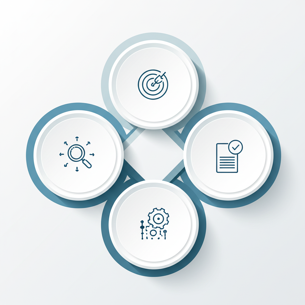 an infographic showing the four key stages of a high level technical audit process