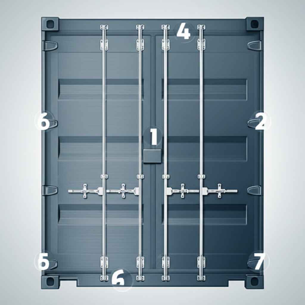 diagram illustrating the 7 key points of a ctpat container inspection