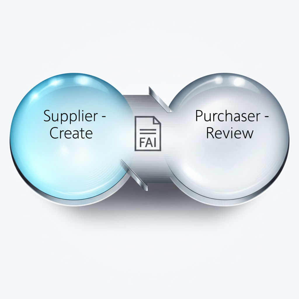 diagram illustrating the primary roles of supplier and purchaser in the fai process