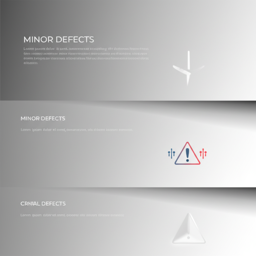 diagram showing the classification of minor major and critical product defects