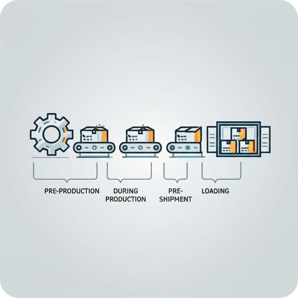 diagram showing the different types of quality control inspections in the manufacturing process