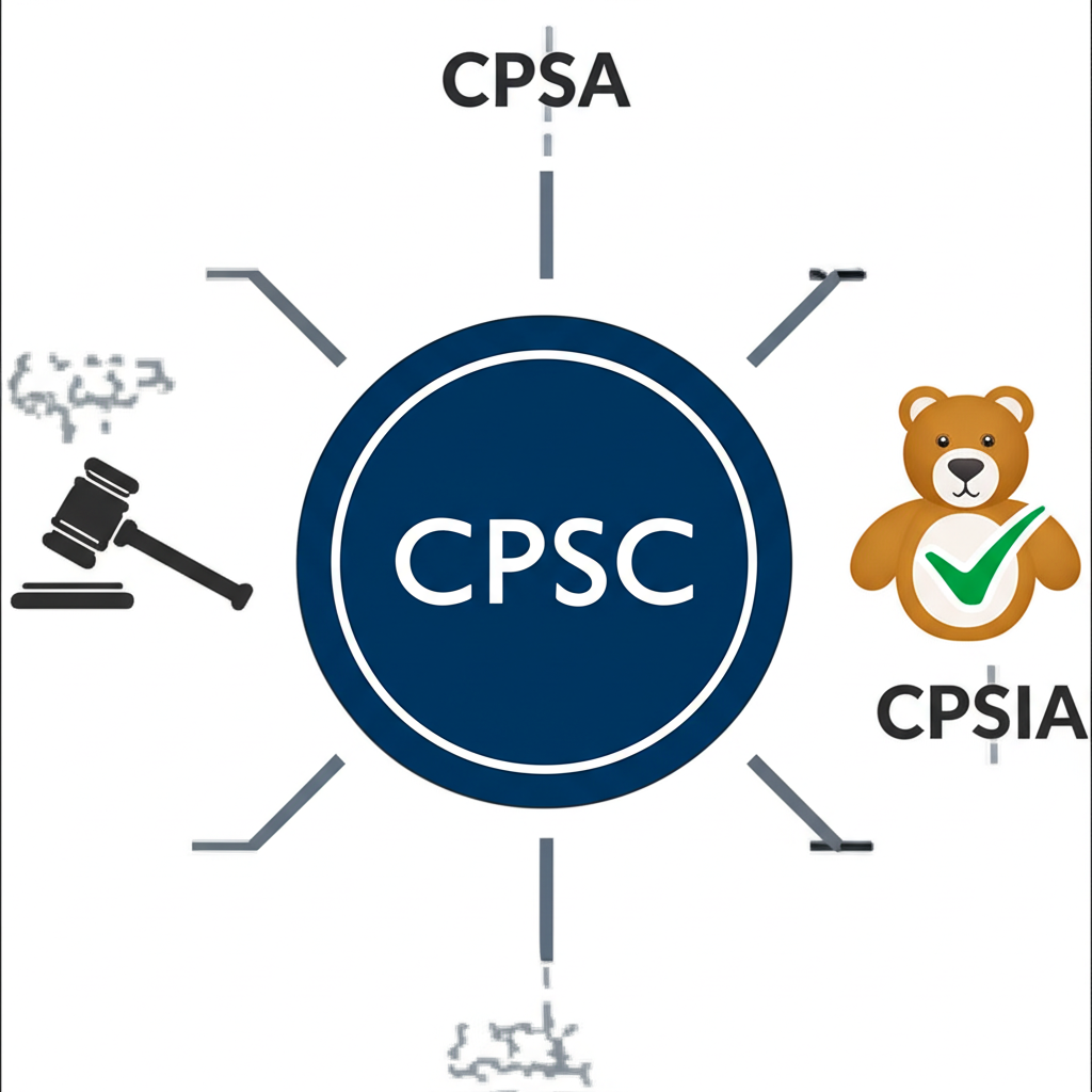 infographic explaining the relationship between the cpsc and key safety acts like cpsa and cpsia