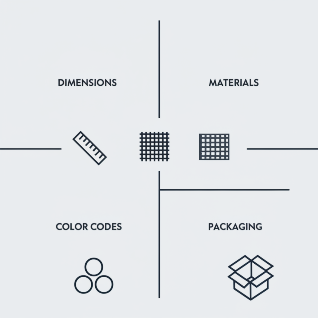 infographic showing key elements of a product specification document