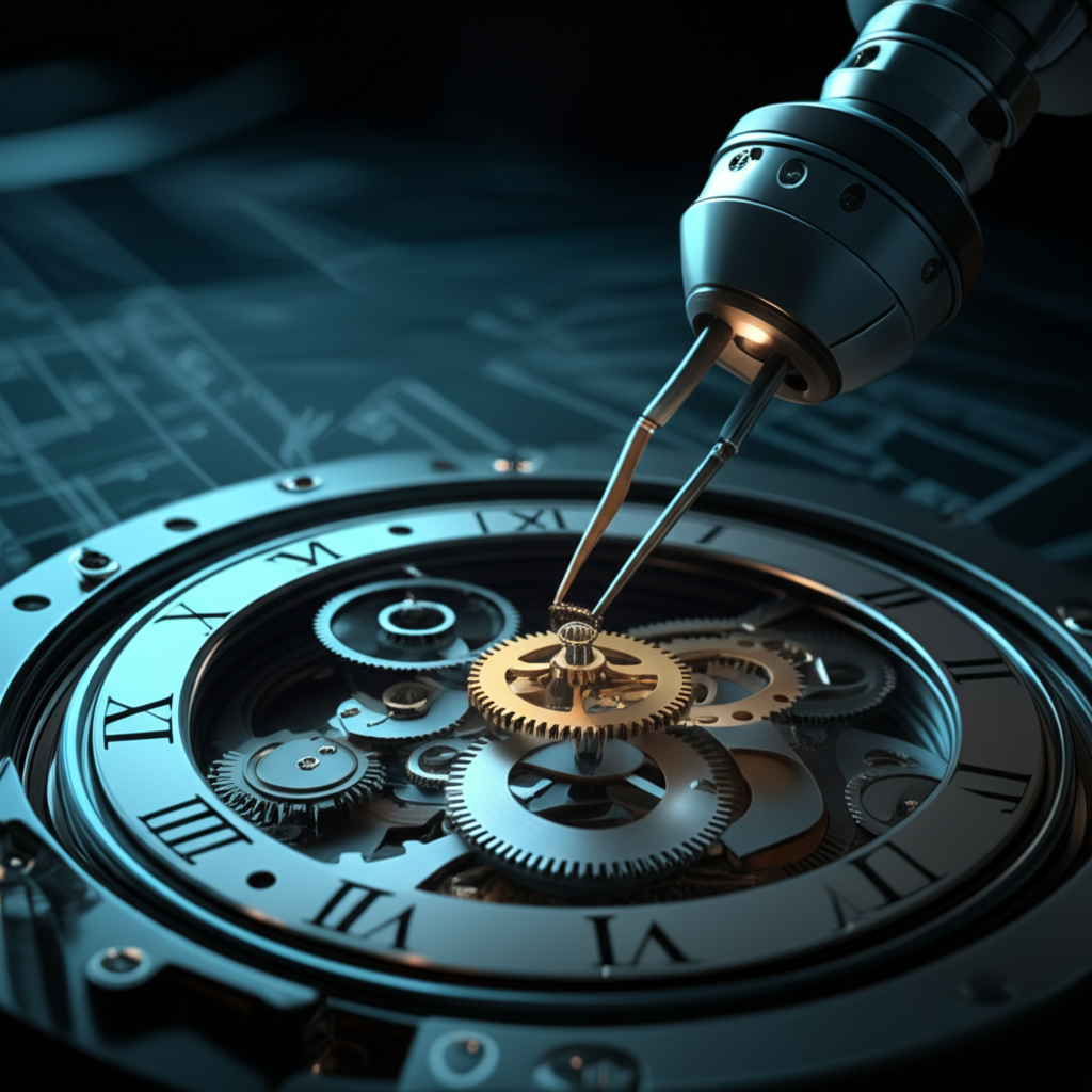 metaphorical image of a robotic arm ensuring precision in complex machinery