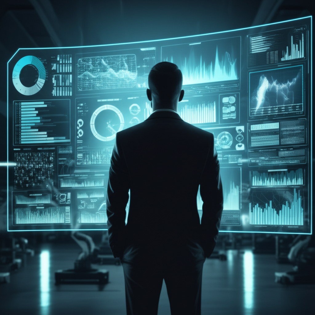 symbolic image of a quality control inspector analyzing data to ensure product standards