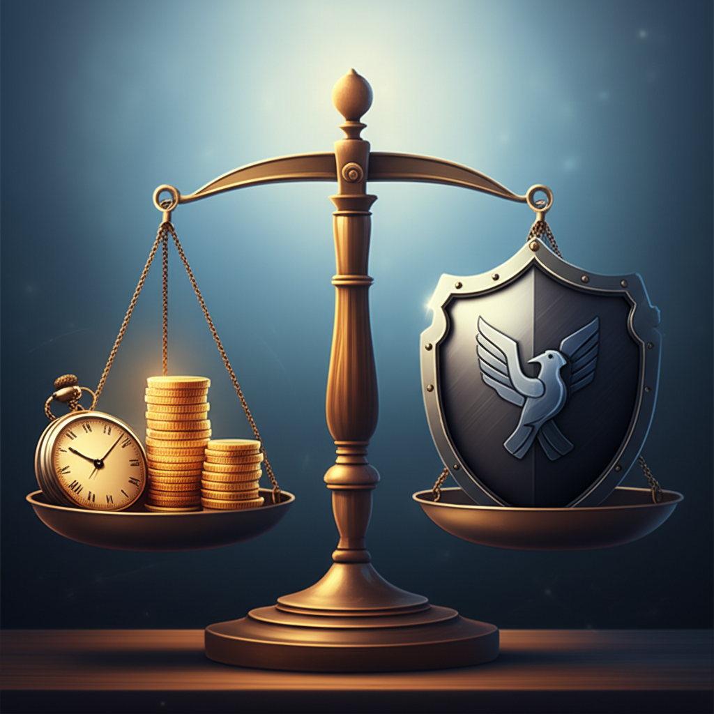 visual metaphor of balancing cost time and risk in quality control decisions