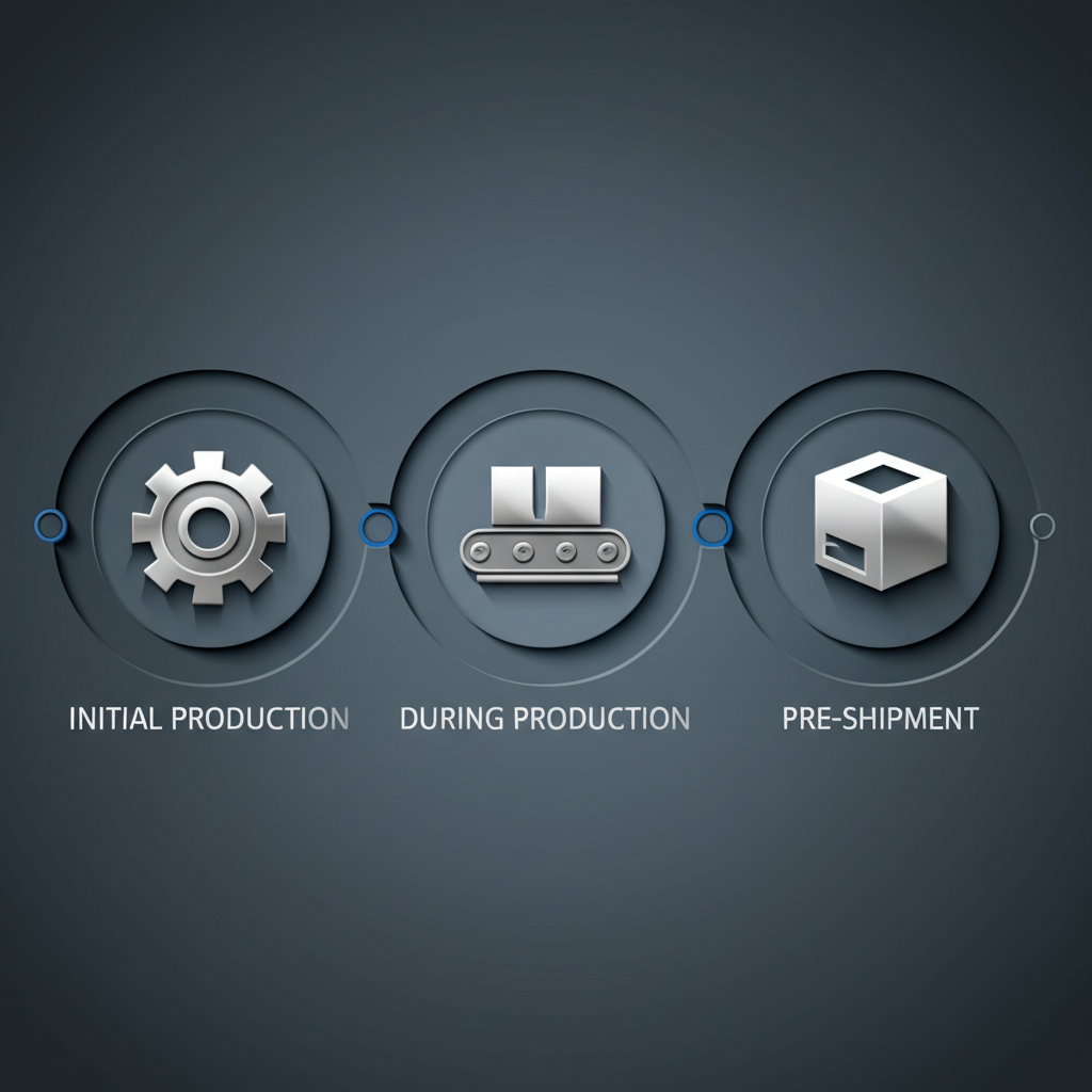 visual timeline of the key inspection stages in the manufacturing process