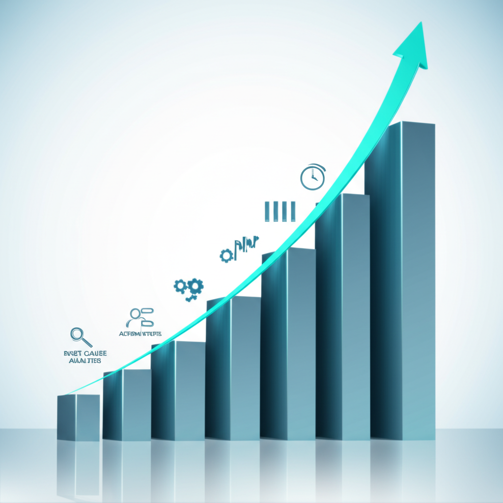 a visual metaphor for a corrective action plan turning production issues into measurable improvements