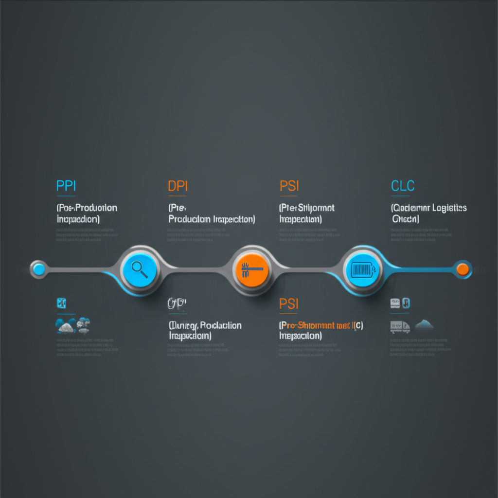 diagram illustrating the different stages of product inspection in manufacturing
