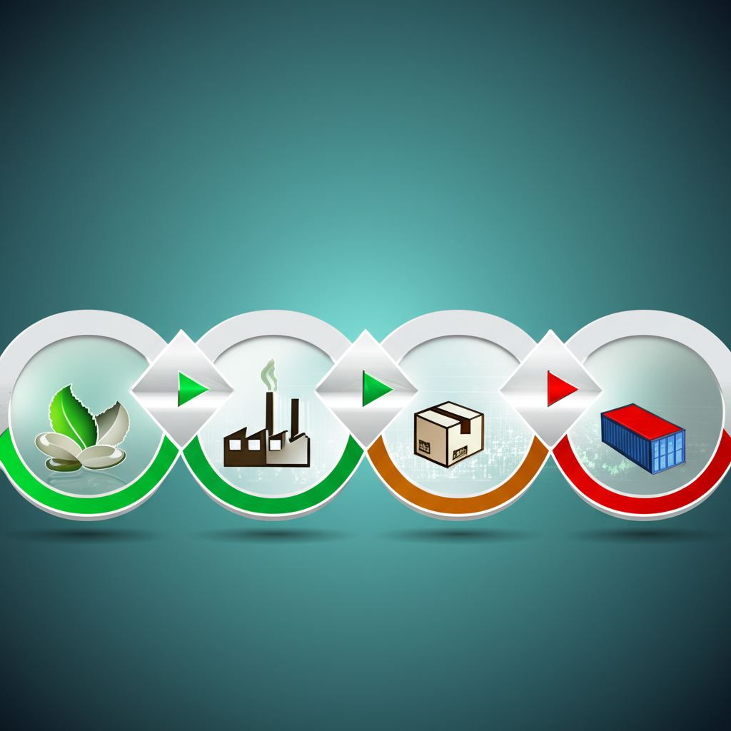 diagram illustrating the four primary stages of product quality inspection in the supply chain