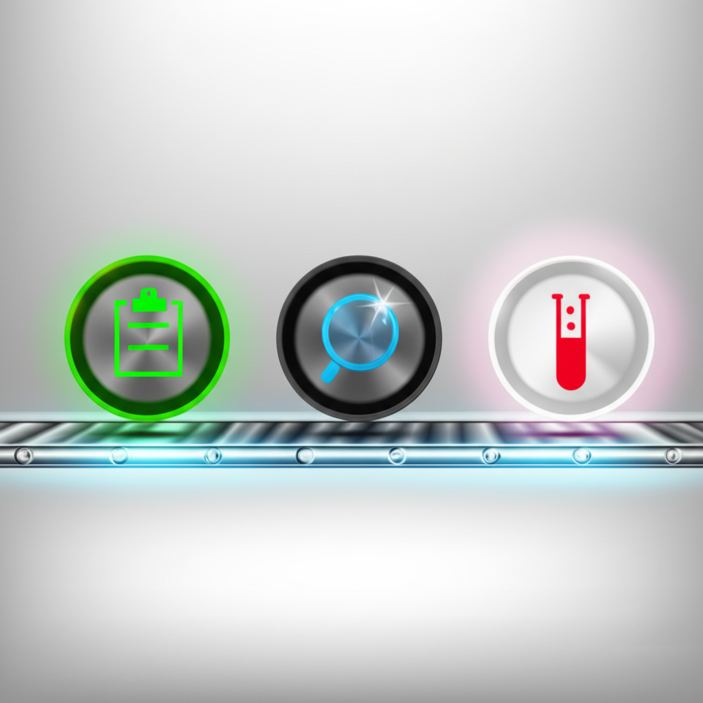 diagram of the core components of a quality control program in manufacturing
