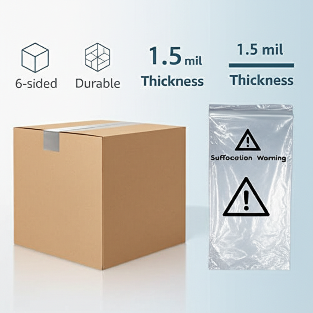 visual guide to the general packaging requirements for boxes and poly bags in fba